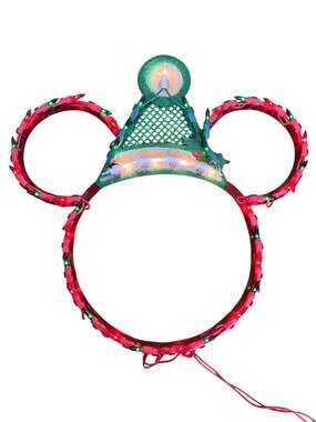 Disney Mickey Mouse Light-Up Window Decoration, Elf Hat Festive Silhouette